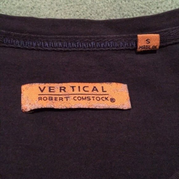 Vertical By Robert Comstock Blue V Neck Shirt With Pocket - Picture 3 of 5
